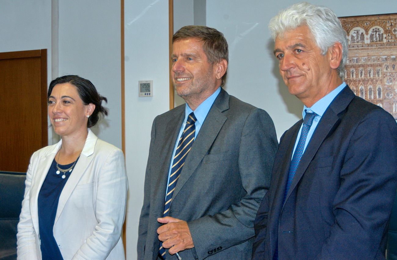 Da sx Estella Marino, Federico Testa e Daniele Fortini